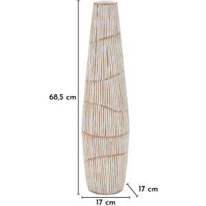 Vase Hanoi Mauro Ferretti, blanc craquelé, Ø17x68,5 cm