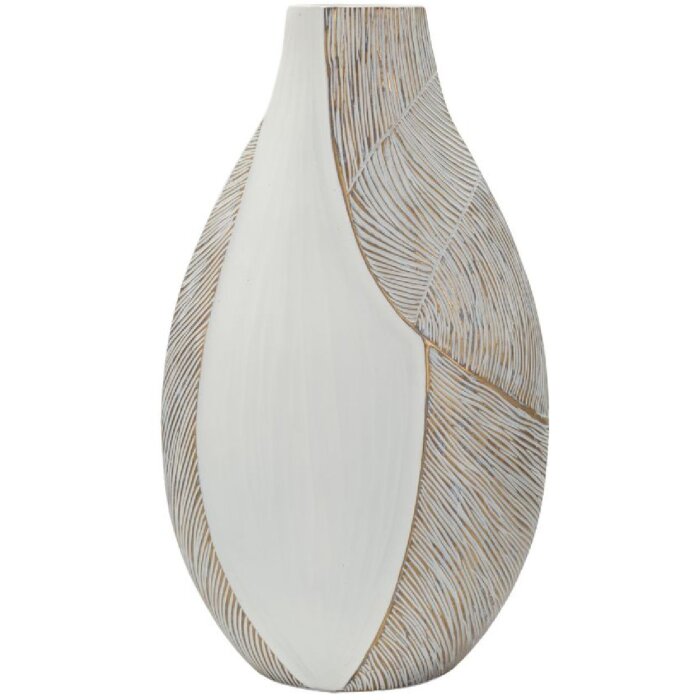 Vase "Ho Chi Minh" Mauro Ferretti — Blanc craquelé, design sculptural