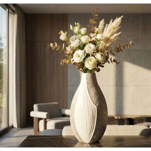 Vase "Ho Chi Minh" Mauro Ferretti — Blanc craquelé, design sculptural