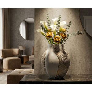 Vase "Ho Chi Minh" Mauro Ferretti, blanc mat, design sculptural moderne