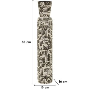 Vase "Nairobi" Mauro Ferretti – Blanc/Noir, Ø16x86 cm