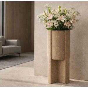 Staquet de pot de fleurs extérieur "Moai" Mauro Ferretti