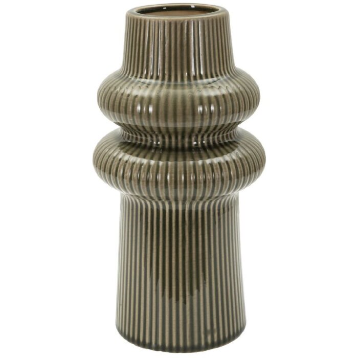 Vase Harmony Mauro Ferretti, céramique verte brillante, Ø13x25cm