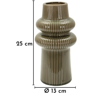 Vase Harmony Mauro Ferretti, céramique verte brillante, Ø13x25cm