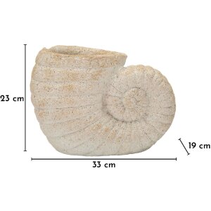 Vase coquille de mer beige Mauro Ferretti 33x19x23cm