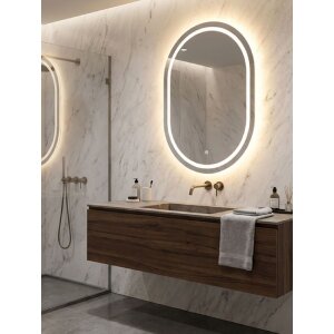 Miroir mural LED ovale Mauro Ferretti 60x80 cm