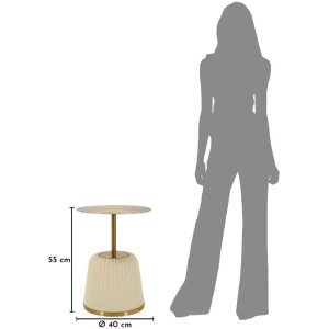 Tablette dappoint Mauro Ferretti Egle Blanc/Or Ø40x55 cm