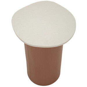 Mauro Ferretti Beistelltisch Frankfurt Marble 35x37x53 cm Rot Weiß