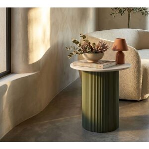 Mauro Ferretti Beistelltisch Frankfurt Marble 40x42x45 cm Grün Weiß