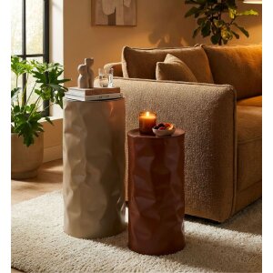 Mauro Ferretti Beistelltisch Set Norimberga Ø30x70 27x60 cm Metall