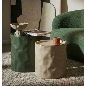 Set de tables dappoint Mauro Ferretti Norimberga 2 pièces métal blanc vert