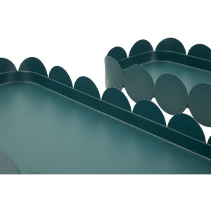 Mauro Ferretti Tablett Set Saturno Ottanio rechteckig Metall