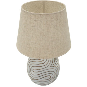 Mauro Ferretti Tischlampe Oblix Ø35x55 cm Polyresin Eisen Stoff