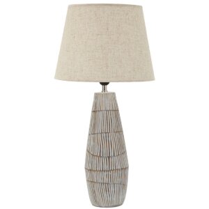 Mauro Ferretti Tischlampe Hanoi Ø35x69,5 cm Polyresin Eisen Stoff