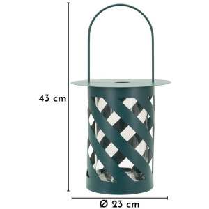 Mauro Ferretti Laterne Saturno Ottanio Twist Ø23x43 cm Metall Glas