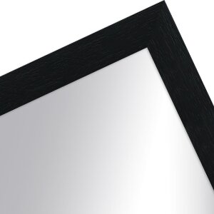 Miroir mural MendeFrames H980, bois massif noir mat 60x60 cm
