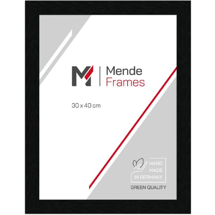 Cadre photo bois MendeFrames H970 noir moucheté 60x60 cm verre artificiel
