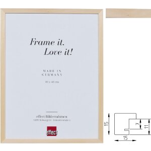 Cadre photo en bois tilleul naturel profil 1,5 cm