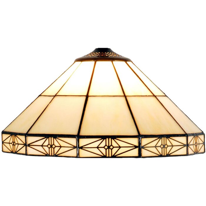 LumiLamp 5LL-3087 Abat-jour Tiffany Ø 32x16 cm Beige Verre Triangle