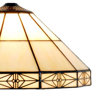 LumiLamp 5LL-3087 Abat-jour Tiffany Ø 32x16 cm Beige Verre Triangle