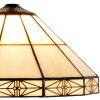 LumiLamp 5LL-3087 Abat-jour Tiffany Ø 32x16 cm Beige Verre Triangle