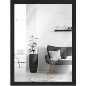 Miroir mural MendeFrames Série H960 noir mat 50x50 cm
