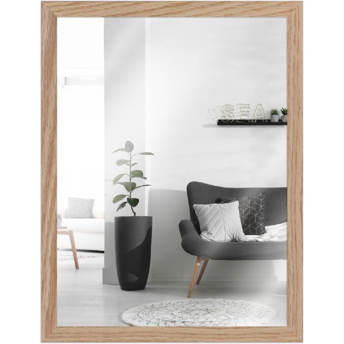 Miroir mural MendeFrames H960 chêne 60x60 cm bois massif
