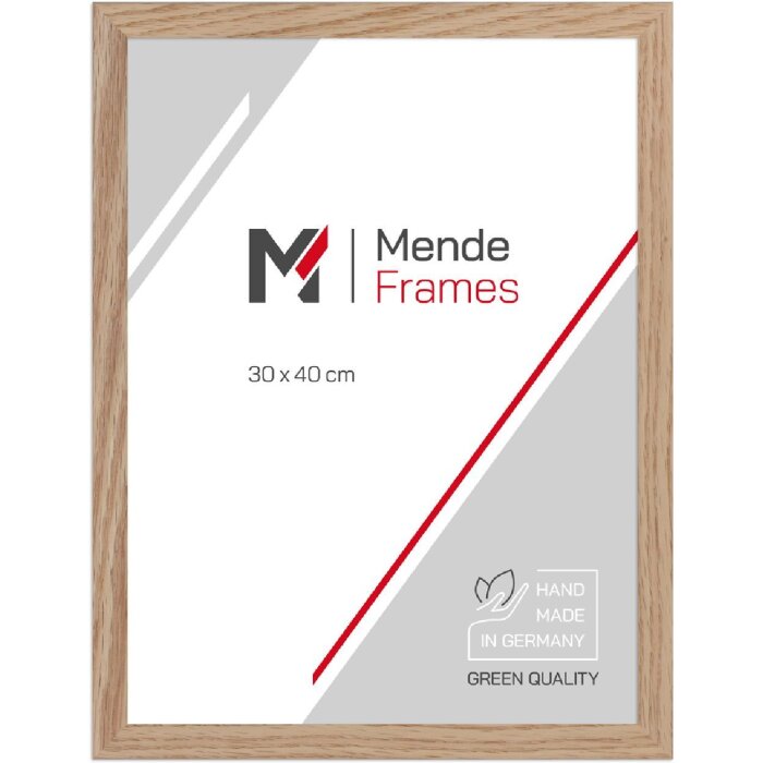 Cadre photo bois chêne 70x90 cm avec vitre musée MendeFrames