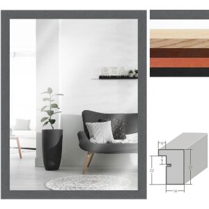 Miroir mural MendeFrames en bois massif – plusieurs couleurs