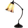 LumiLamp 5LL-5130 Lampe de table Tiffany Ø 15x46 cm Beige Verre Lampe de bureau