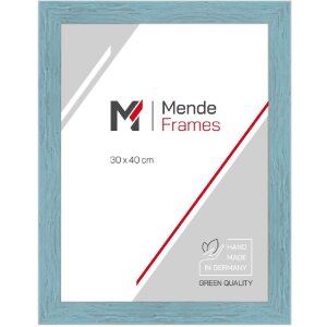Cadre photo MendeFrames H750 en bois massif bleu vitre...