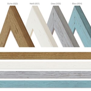 Cadre photo MendeFrames H750 en bois massif bleu verre artificiel