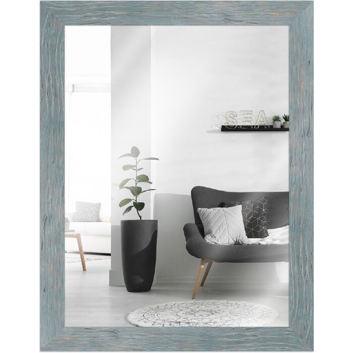 Miroir mural cabine plage bleue H750 13x18 cm