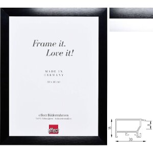 Cadre photo A1 protection incendie profil S3 aluminium 30 mm noir ou argent