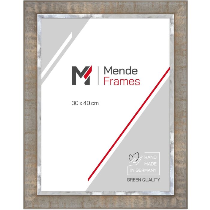 Cadre photo en bois MendeFrames H670 taupe 20x60 cm, verre antireflexe