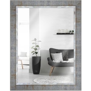 Miroir mural H670 style industriel gris 24x30 cm -...