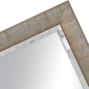 Miroir mural H670 Industriel – Taupe & Gris, bois massif