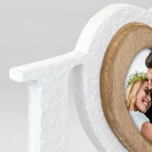 ZEP Janine Herz Fotorahmen Holz Weiß mit Love...