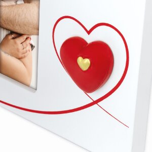 Cadre photo Roberta 10x15 cm vertical blanc cœur mur