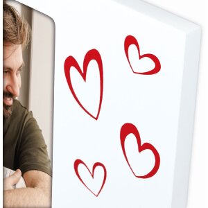 Cadre photo Roberta 10x15 cm vertical blanc cœur mur