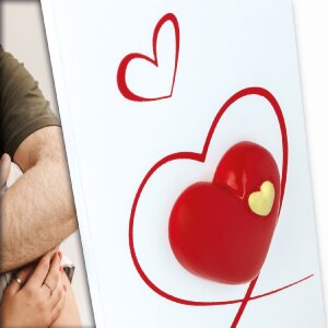 Cadre photo Roberta 10x15 cm vertical blanc cœur mur