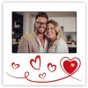 Cadre photo Roberta 10x15 cm bois blanc avec cœurs et support