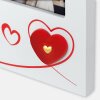 Cadre photo Roberta 10x15 cm bois blanc avec cœurs et support