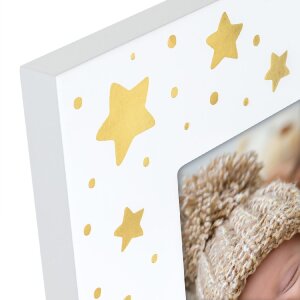 Cadre photo bébé Tommaso 10x15 cm blanc format paysage