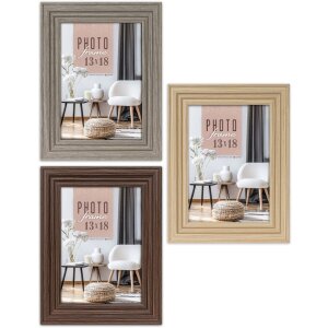 Cadre photo Munich en bois gris marron naturel...