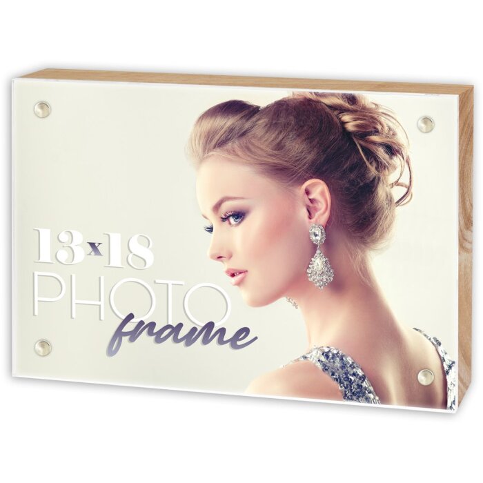 Cadre photo acrylique Clark naturel – Fermeture magnétique 3 tailles
