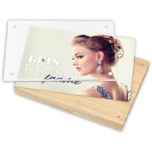 Cadre photo acrylique Clark naturel – Fermeture magnétique 3 tailles