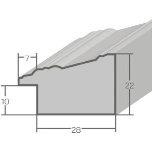 Cadre photo Baroque H650 50x65 cm blanc avec verre musée