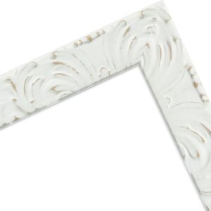 Cadre photo baroque H650 20x28 cm blanc avec verre clair