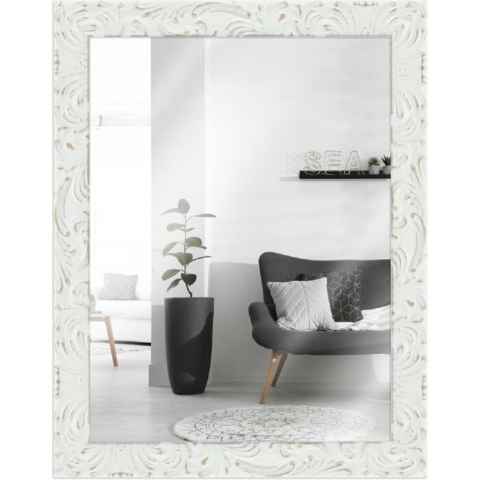 Miroir mural baroque 24x30 cm blanc - MendeFrames